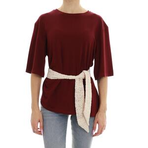T-SHIRT CON CINTURA BORDEAUX
